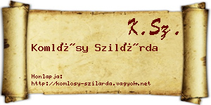 Komlósy Szilárda névjegykártya